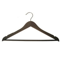 NAHANCO NH12BR Wooden Intimate Apparel Hanger with Brushed Chrome Hardware in Black Rubber Finish No bar NAHANCO NH12BR Wooden Intimate Apparel Hanger with Brushed Chrome Hardware in Black Rubber Finish No bar